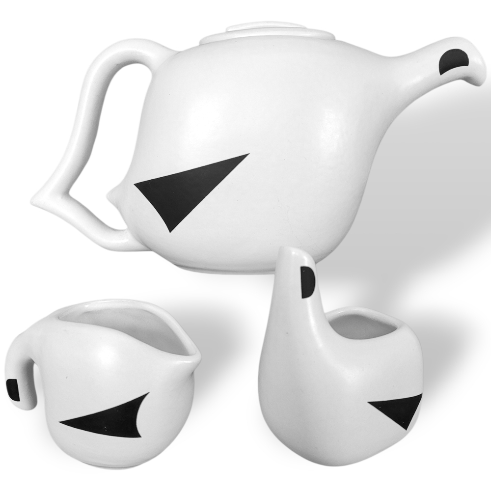 Beauceware Ptarmigan Doug Funk MCM Teapot Creamer Sugar Set Vintage - Picture 2 of 13